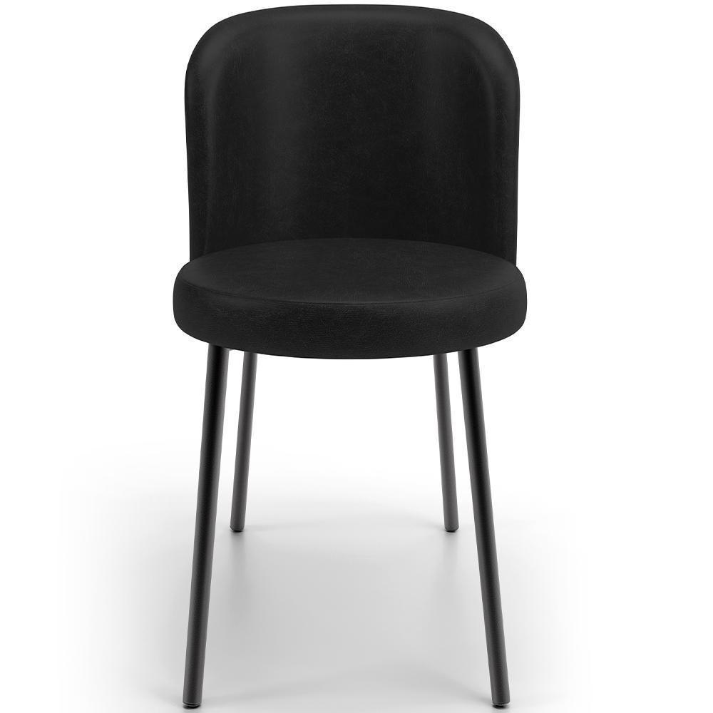 Kit 3 Cadeiras Sala De Jantar Estofada Gavi L02 Couríssimo Preto - Lyam Decor - 6