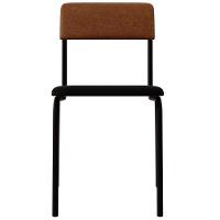 Kit 08 Cadeiras Estofada Para Sala De Jantar Sense Preto C01 Linho Preto Courino Caramelo - Lyam Decor - 3