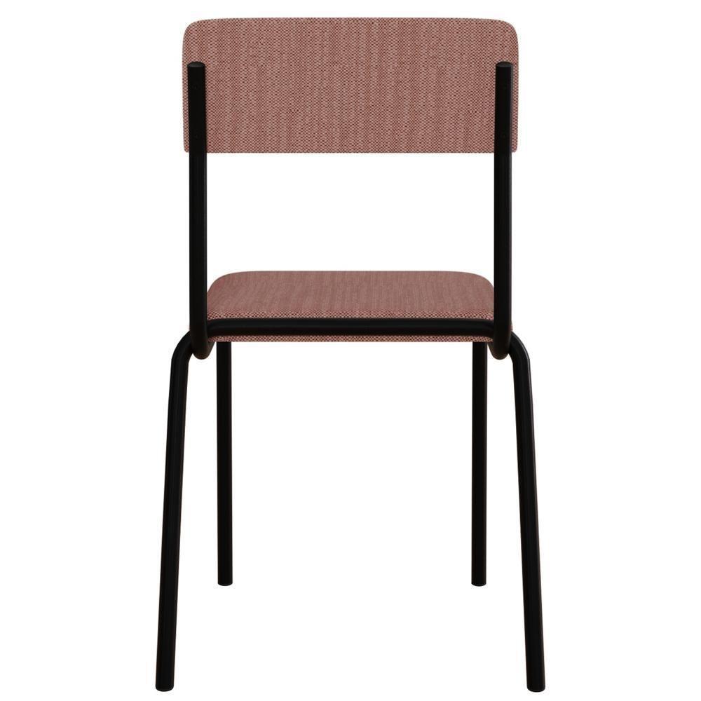 Kit 08 Cadeiras Estofada Para Sala De Jantar Sense Preto C01 Linho Rosa - Lyam Decor - 7