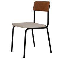 Kit 08 Cadeiras Estofada Para Sala De Jantar Sense Preto C01 Linho Palha Courino Caramelo - Lyam Decor - 8