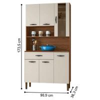 Kit Cozinha 6 Portas E Gaveta Savona Nogueira / Off White - 3