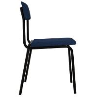 Kit 08 Cadeiras Estofada Para Sala De Jantar Sense Preto C01 Linho Azul - Lyam Decor - 6