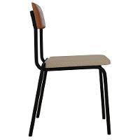 Kit 08 Cadeiras Estofada Para Sala De Jantar Sense Preto C01 Linho Areia Courino Caramelo - Lyam Decor - 6