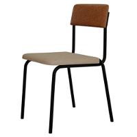 Kit 08 Cadeiras Estofada Para Sala De Jantar Sense Preto C01 Linho Areia Courino Caramelo - Lyam Decor - 8