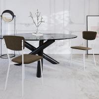 Kit 08 Cadeira Para Sala De Jantar Village Branco C01 Veludo Marrom Sand - Lyam Decor - 2