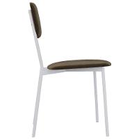 Kit 08 Cadeira Para Sala De Jantar Village Branco C01 Veludo Marrom Sand - Lyam Decor - 6