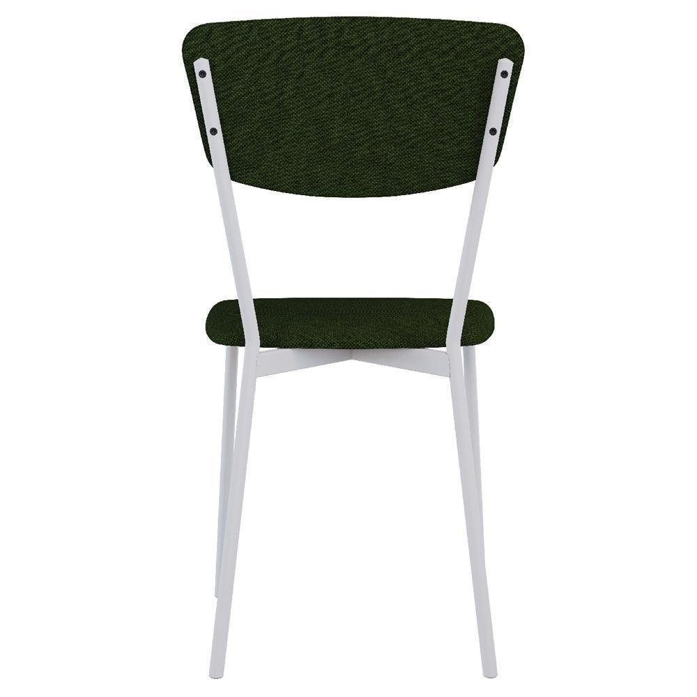 Kit 08 Cadeira Para Sala De Jantar Village Branco C01 Linho Verde Musgo - Lyam Decor - 7