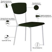 Kit 08 Cadeira Para Sala De Jantar Village Branco C01 Linho Verde Musgo - Lyam Decor