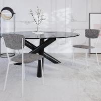 Kit 08 Cadeira Para Sala De Jantar Village Branco C01 Linho Prata - Lyam Decor - 2