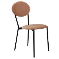 Kit 08 Cadeiras Estofada Para Sala De Jantar Azuri Preto C01 Veludo Bege - Lyam Decor - 6