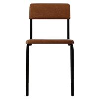 Kit 08 Cadeiras Estofada Para Sala De Jantar Sense Preto C01 Courino Caramelo - Lyam Decor - 3