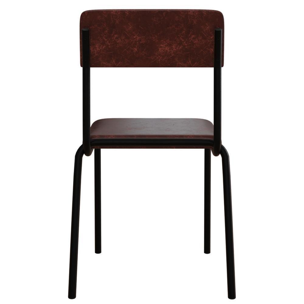 Kit 08 Cadeiras Estofada Para Sala De Jantar Sense Preto C01 Courino Café - Lyam Decor - 7