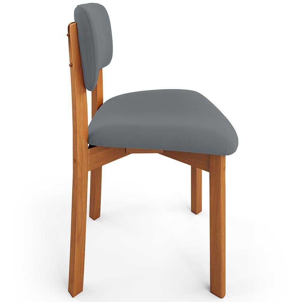 Kit 06 Cadeiras Para Sala De Jantar Cozinha Living Estofada Dara L02 Suede Cinza - Lyam Decor - 6