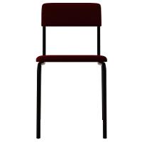 Kit 06 Cadeiras Estofada Para Sala De Jantar Sense Preto C01 Veludo Vermelho Vinho - Lyam Decor - 3