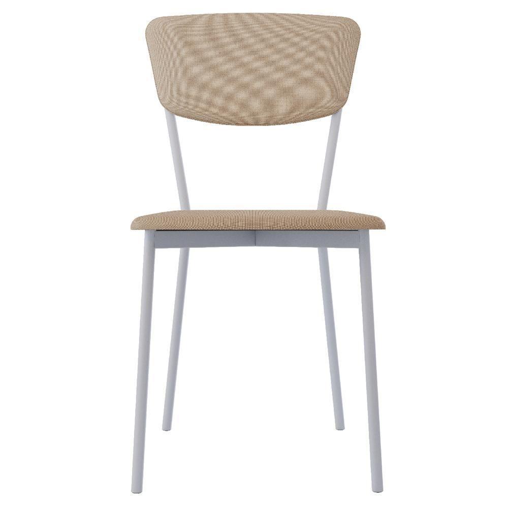 Kit 08 Cadeira Para Sala De Jantar Village Branco C01 Linho Areia - Lyam Decor - 3