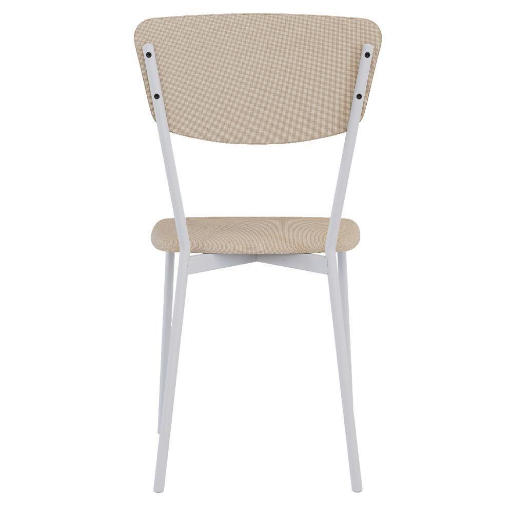 Kit 08 Cadeira Para Sala De Jantar Village Branco C01 Linho Areia - Lyam Decor - 7