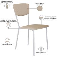 Kit 08 Cadeira Para Sala De Jantar Village Branco C01 Linho Areia - Lyam Decor