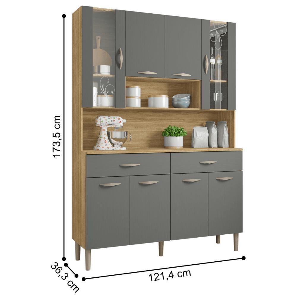 Kit Cozinha 8 Portas E Gavetas Savona Freijó / Gris - 3