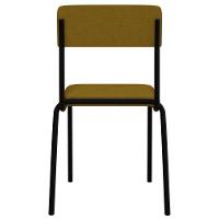 Kit 06 Cadeiras Estofada Para Sala De Jantar Sense Preto C01 Linho Mostarda - Lyam Decor - 7