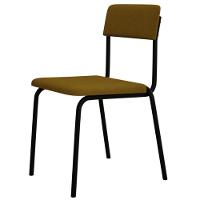 Kit 06 Cadeiras Estofada Para Sala De Jantar Sense Preto C01 Linho Mostarda - Lyam Decor - 8