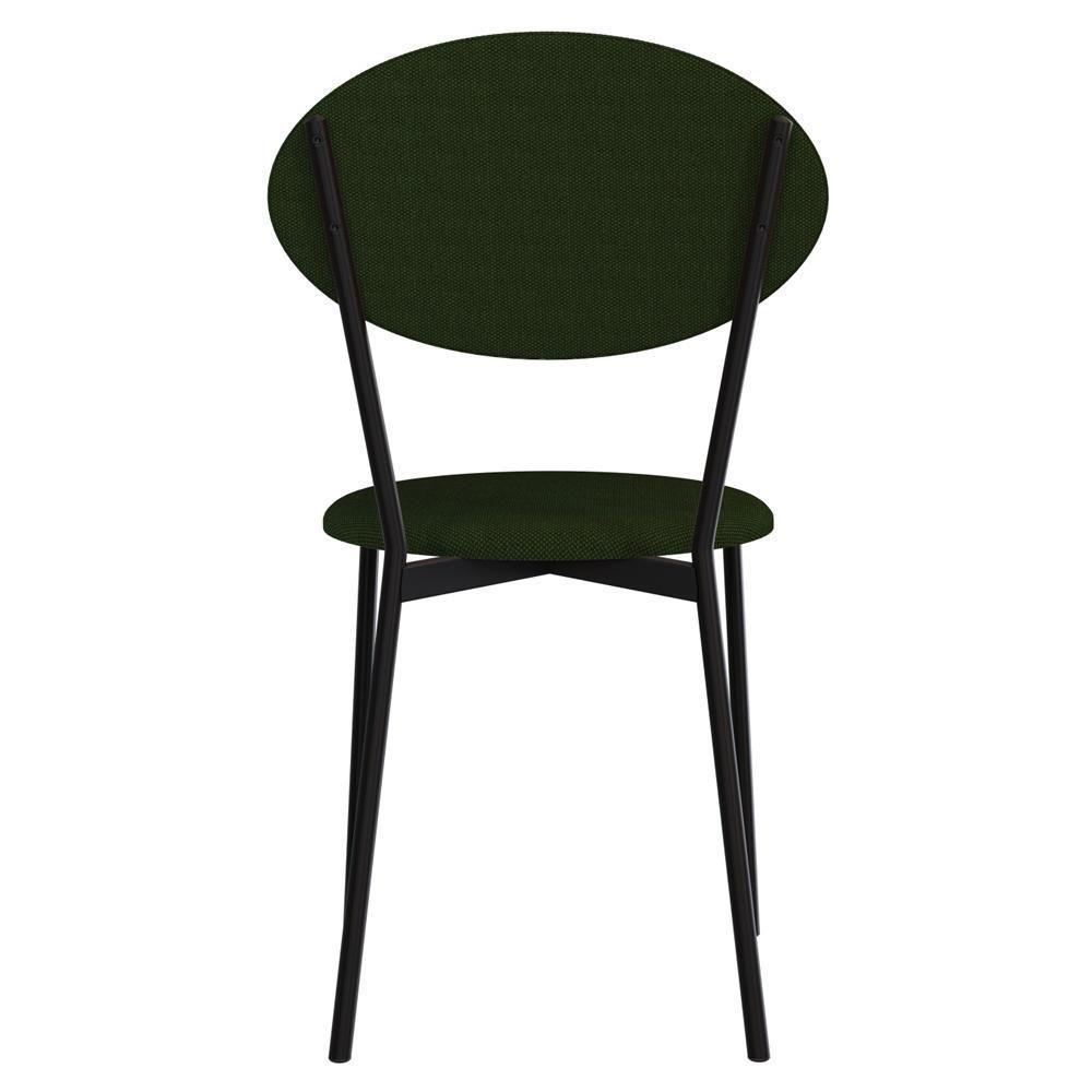 Kit 06 Cadeiras Estofada Para Sala De Jantar Azuri Preto C01 Linho Verde Musgo - Lyam Decor - 7