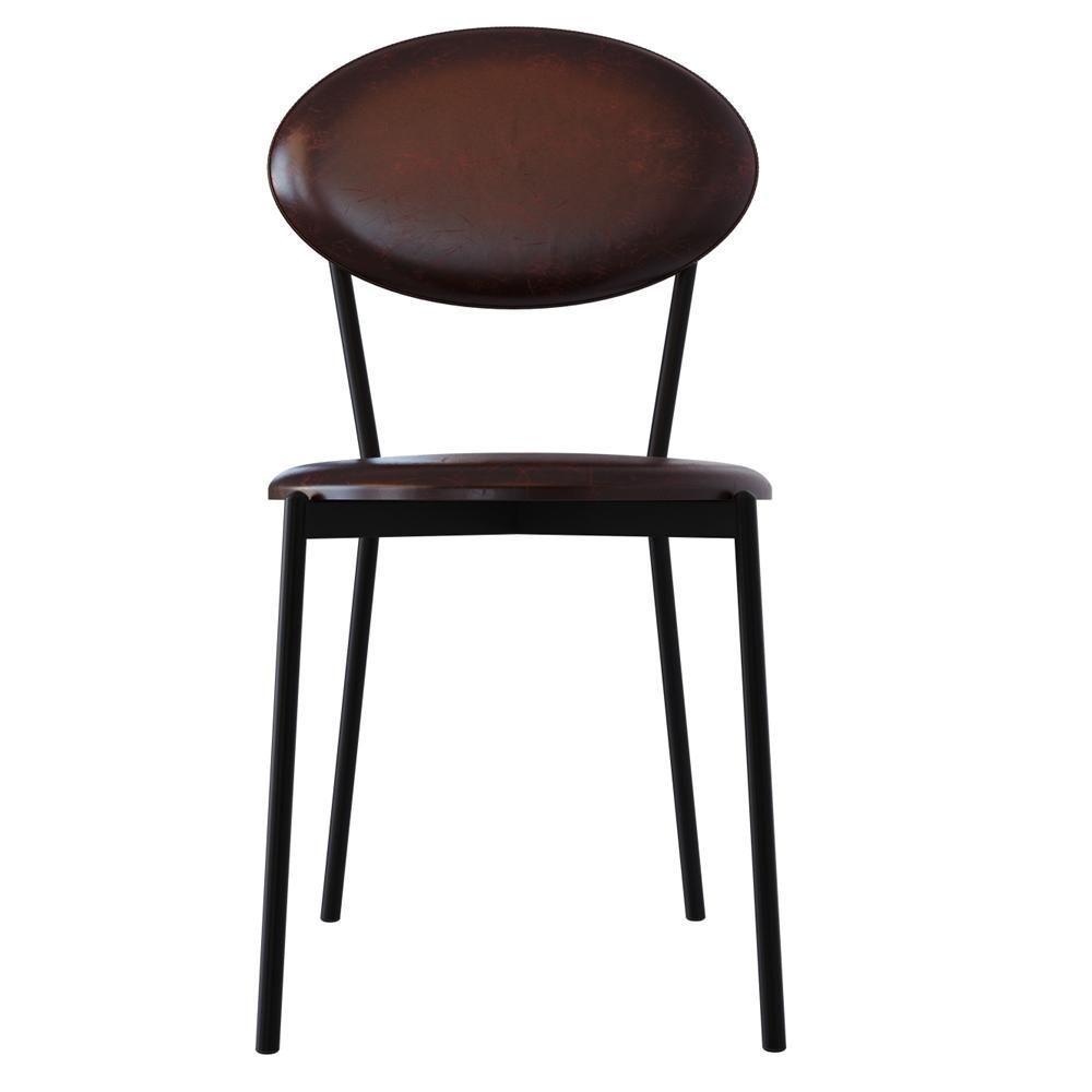 Kit 06 Cadeiras Estofada Para Sala De Jantar Azuri Preto C01 Courino Café - Lyam Decor - 3