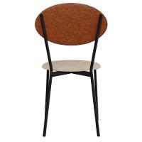 Kit 06 Cadeiras Estofada Para Sala De Jantar Azuri Preto C01 Linho Areia Courino Caramelo - Lyam Decor - 7