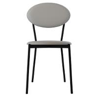 Kit 06 Cadeiras Estofada Para Sala De Jantar Azuri Preto C01 Courino Off White - Lyam Decor - 3