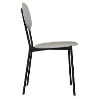 Kit 06 Cadeiras Estofada Para Sala De Jantar Azuri Preto C01 Courino Off White - Lyam Decor - 6