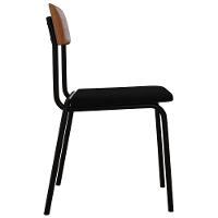 Kit 06 Cadeiras Estofada Para Sala De Jantar Sense Preto C01 Linho Preto Courino Caramelo - Lyam Decor - 6