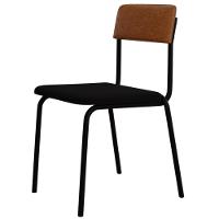 Kit 06 Cadeiras Estofada Para Sala De Jantar Sense Preto C01 Linho Preto Courino Caramelo - Lyam Decor - 8