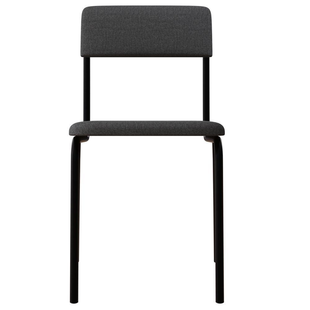 Kit 06 Cadeiras Estofada Para Sala De Jantar Sense Preto C01 Linho Cinza Claro - Lyam Decor - 3