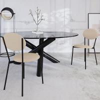 Kit 06 Cadeiras Estofada Para Sala De Jantar Azuri Preto C01 Linho Areia - Lyam Decor - 2