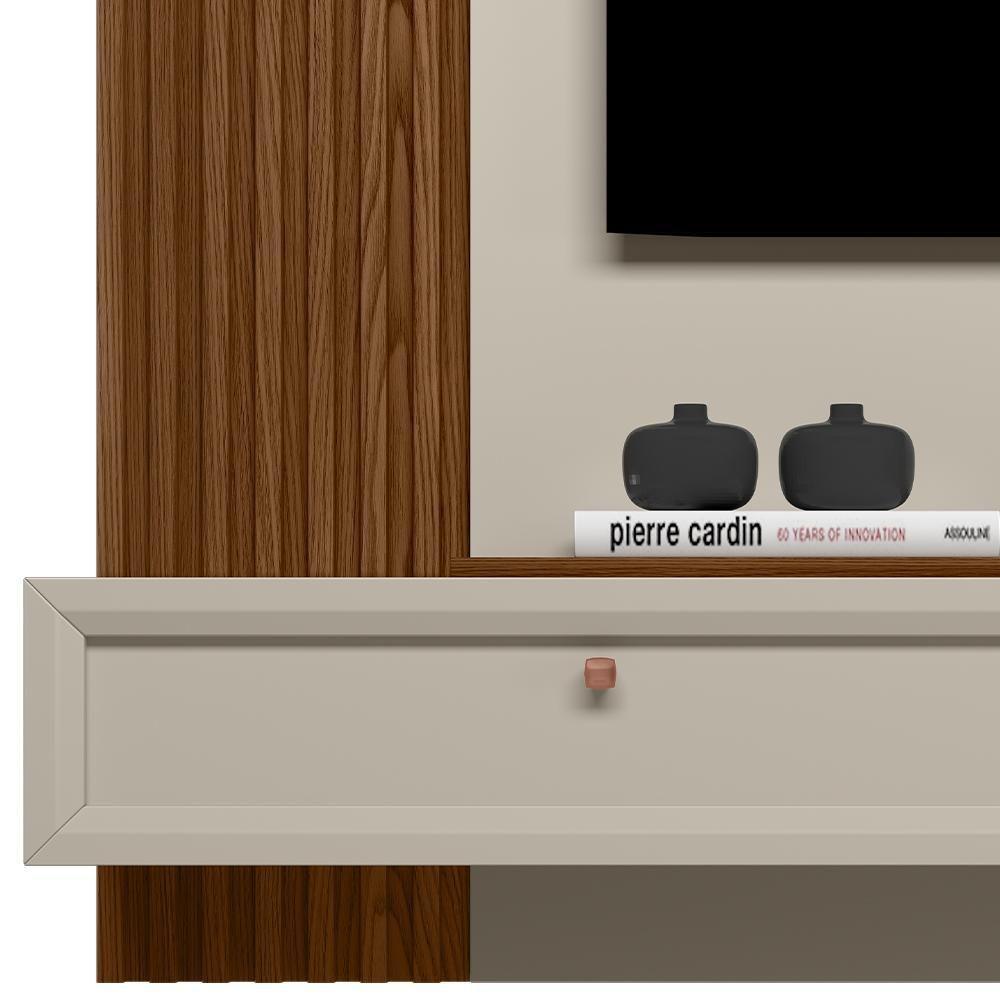 Painel Para Tv 55 Pol Com Bancada Suspensa Sollare L05 Freijó Off White - Lyam Decor - 6