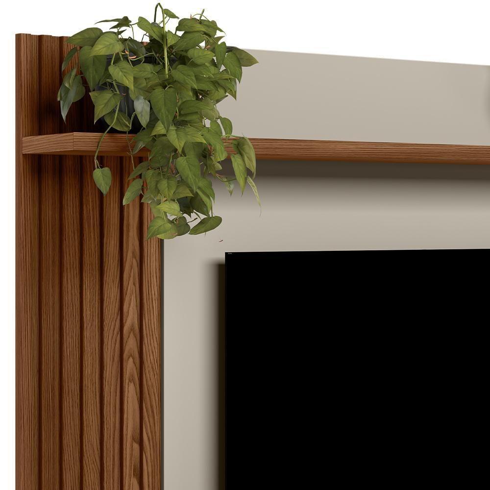 Painel Para Tv 55 Pol Com Bancada Suspensa Sollare L05 Freijó Off White - Lyam Decor - 7