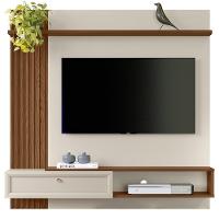 Painel Para Tv 55 Pol Com Bancada Suspensa Sollare L05 Freijó Off White - Lyam Decor - 3