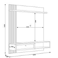 Painel Para Tv 55 Pol Com Bancada Suspensa Sollare L05 Freijó Off White - Lyam Decor - 5