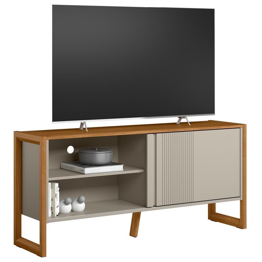 Rack Para Sala De Estar Tv 55 Pol 141cm Golden L05 Nature Off White - Lyam Decor - 7