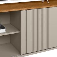 Rack Para Sala De Estar Tv 55 Pol 141cm Golden L05 Nature Off White - Lyam Decor - 9