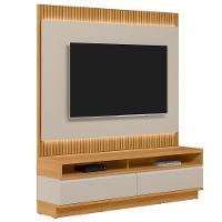 Rack Para Sala Com Painel Para Tv 70 Pol Led 180cm Spencer L05 Tauari Off White Fosco - Lyam Decor - 1