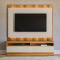 Rack Para Sala Com Painel Para Tv 70 Pol Led 180cm Spencer L05 Tauari Off White Fosco - Lyam Decor - 2