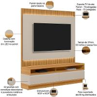 Rack Para Sala Com Painel Para Tv 70 Pol Led 180cm Spencer L05 Tauari Off White Fosco - Lyam Decor