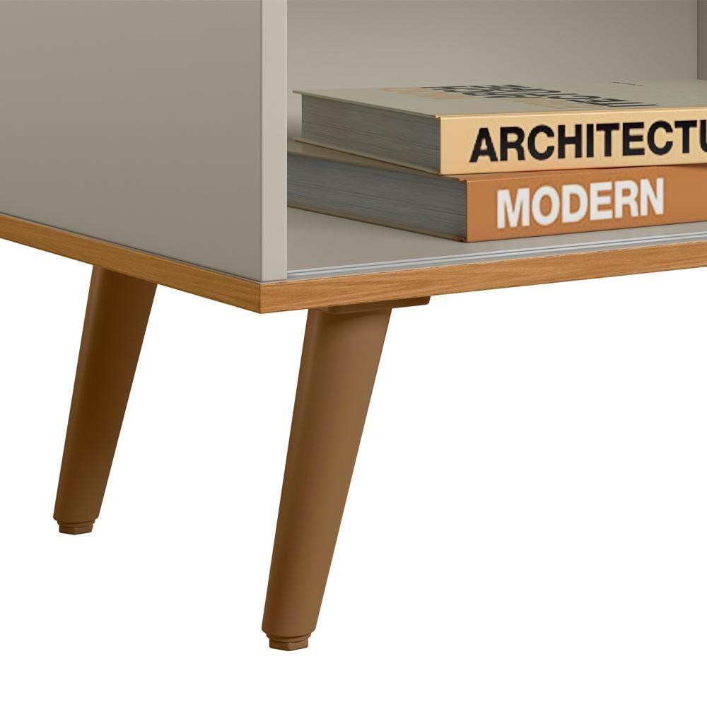 Rack Para Sala De Estar Tv 50 Pol 120cm Pés Palito Odem L05 Nature Off White - Lyam Decor - 8