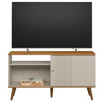 Rack Para Sala De Estar Tv 50 Pol 120cm Pés Palito Odem L05 Nature Off White - Lyam Decor - 3