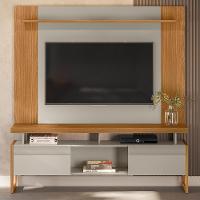 Rack Para Sala Com Painel Para Tv 55 Pol Esmirna L05 Nature Off White - Lyam Decor - 2