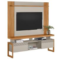 Rack Para Sala Com Painel Para Tv 55 Pol Esmirna L05 Nature Off White - Lyam Decor - 7