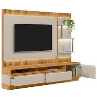 Rack Para Sala Com Painel Para Tv 70 Pol Led 238cm Spencer L05 Tauari Off White Fosco - Lyam Decor - 7
