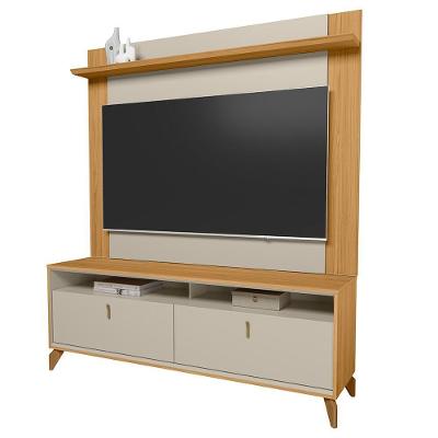 Rack Para Sala Com Painel Para Tv 70 Pol 160cm Naomi L05 Tauari Off White Fosco - Lyam Decor