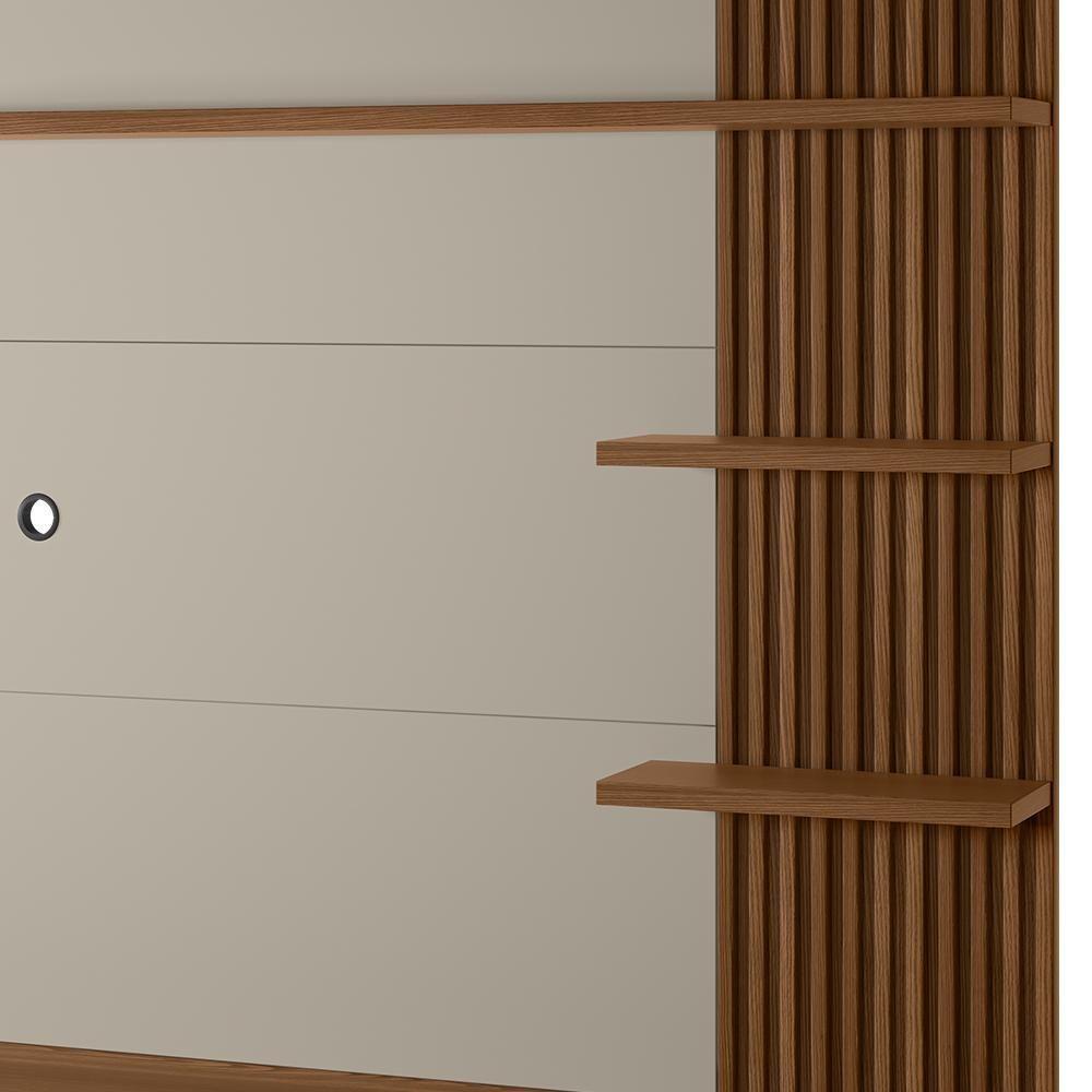 Painel Para Tv 65 Pol Com Bancada Suspensa Zemo L05 Freijó Off White - Lyam Decor - 6