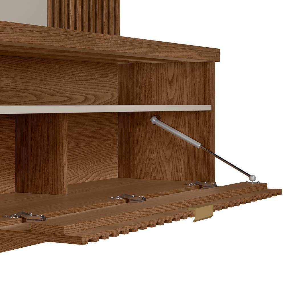 Painel Para Tv 65 Pol Com Bancada Suspensa Zemo L05 Freijó Off White - Lyam Decor - 8